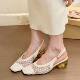 French Style Thick Heel Toe Sandals Elegant Niche Single-layer Shoes Women's 2025 New Retro Dress Mary Jane High Heels