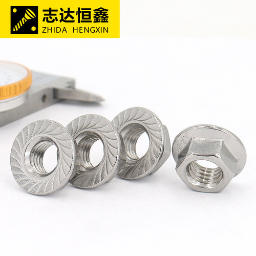 304/316 stainless steel external hexagonal flange nut DIN6923 toothed anti-slip nut M3M4M5M6M8-M12