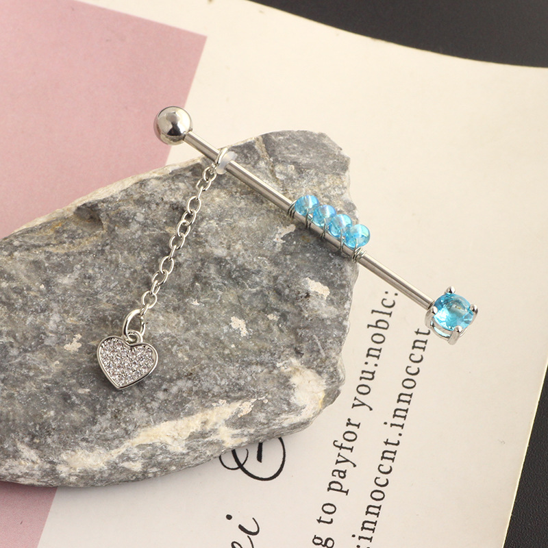 Stainless Steel Industrial Ear Long Rod Body Piercing Ear Bone Nail Export Jewelry detail image 9