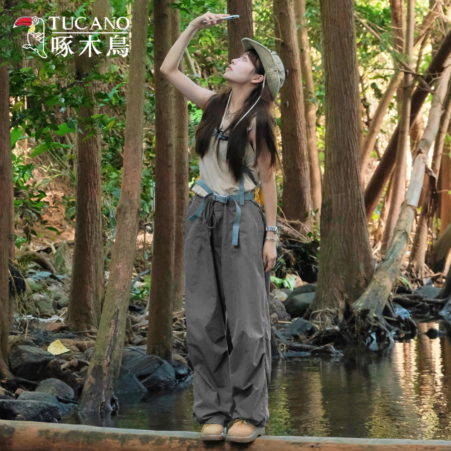 Woodpecker Gray Cargo Pants Women's New Outdoor Hiking Wear Quick-Drying Sun Protection Hiking Sports Pants