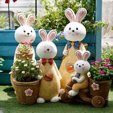 网红花盆户外阳台大号布置兔子创意庭院摆件花园多肉装饰可爱动物