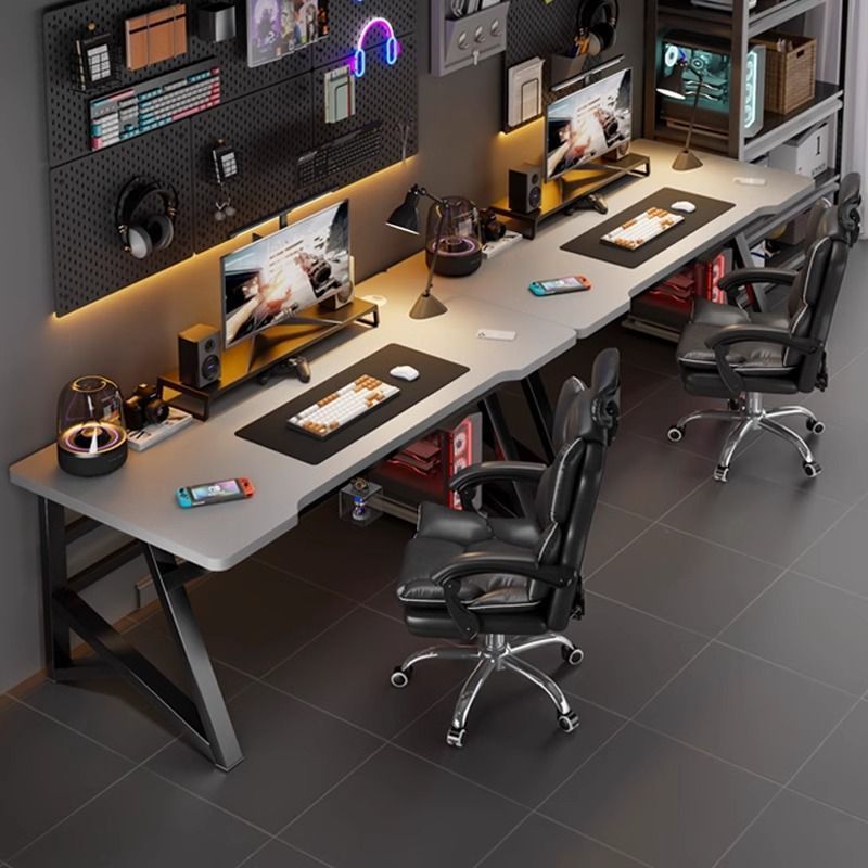 Double Computer Desk Desktop Bedroom Home Long Desk Couple E-Sports Table Table and Chair Set Simple Office Desk