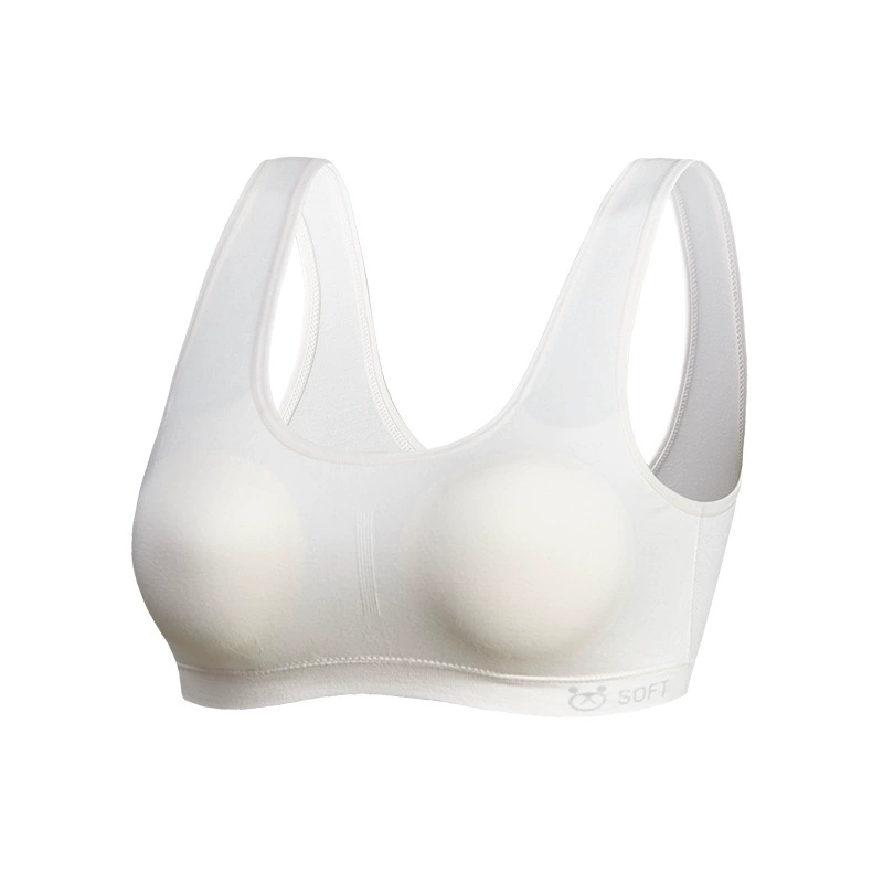 Naked ammonia seamless bear soft clothes development stage girl underwear silk vest big girl anti -convex dot second -order bras