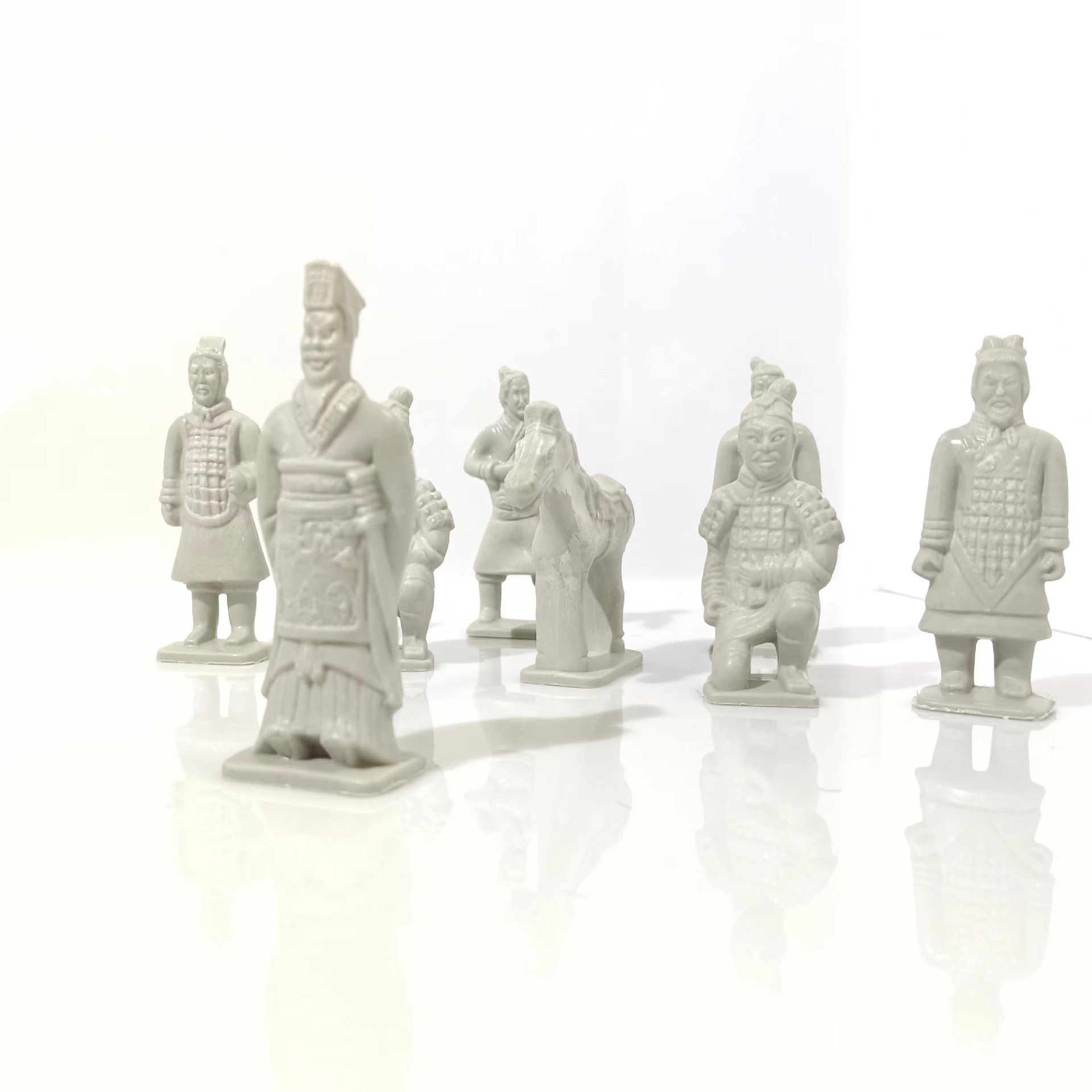 Pecera Creativa Micro Escena Escenario Pequeño Adornos al por mayor Juego de 8 piezas de figurillas de cerámica de simulación PVC Guerreros de terracota