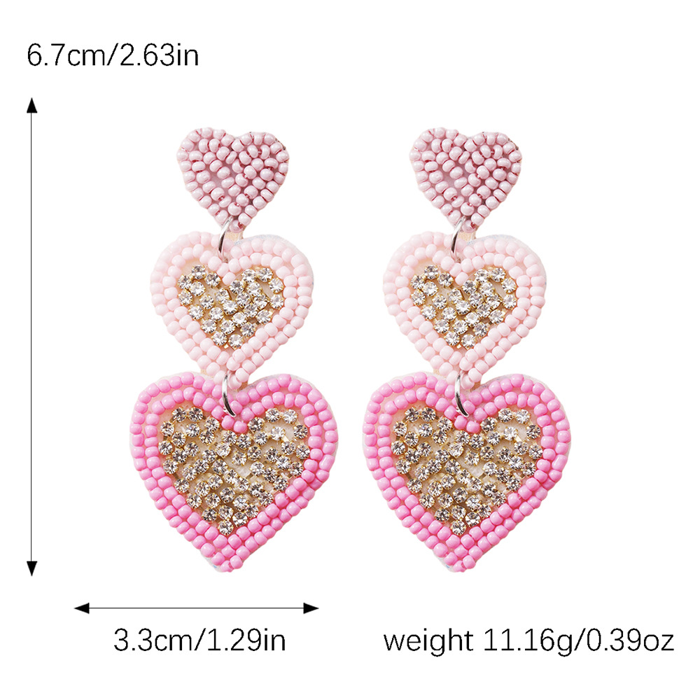 1 Pair Elegant Lady Letter Heart Shape Plastic Resin Drop Earrings display picture 16