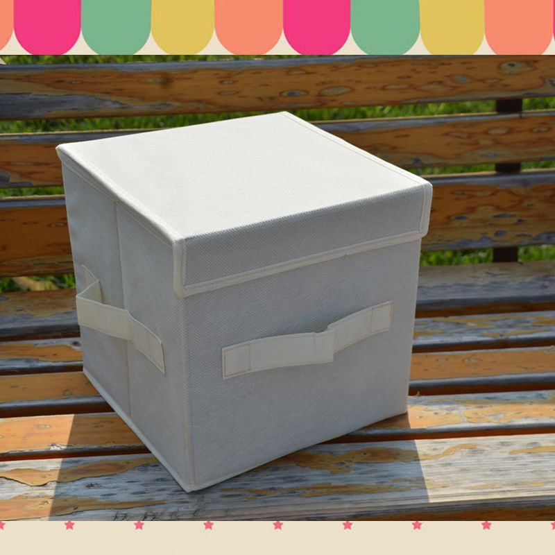 22 22 22cm Promotional Non-Woven Storage Box Small Solid Color Covered Organizing Box Clothing Storage Box