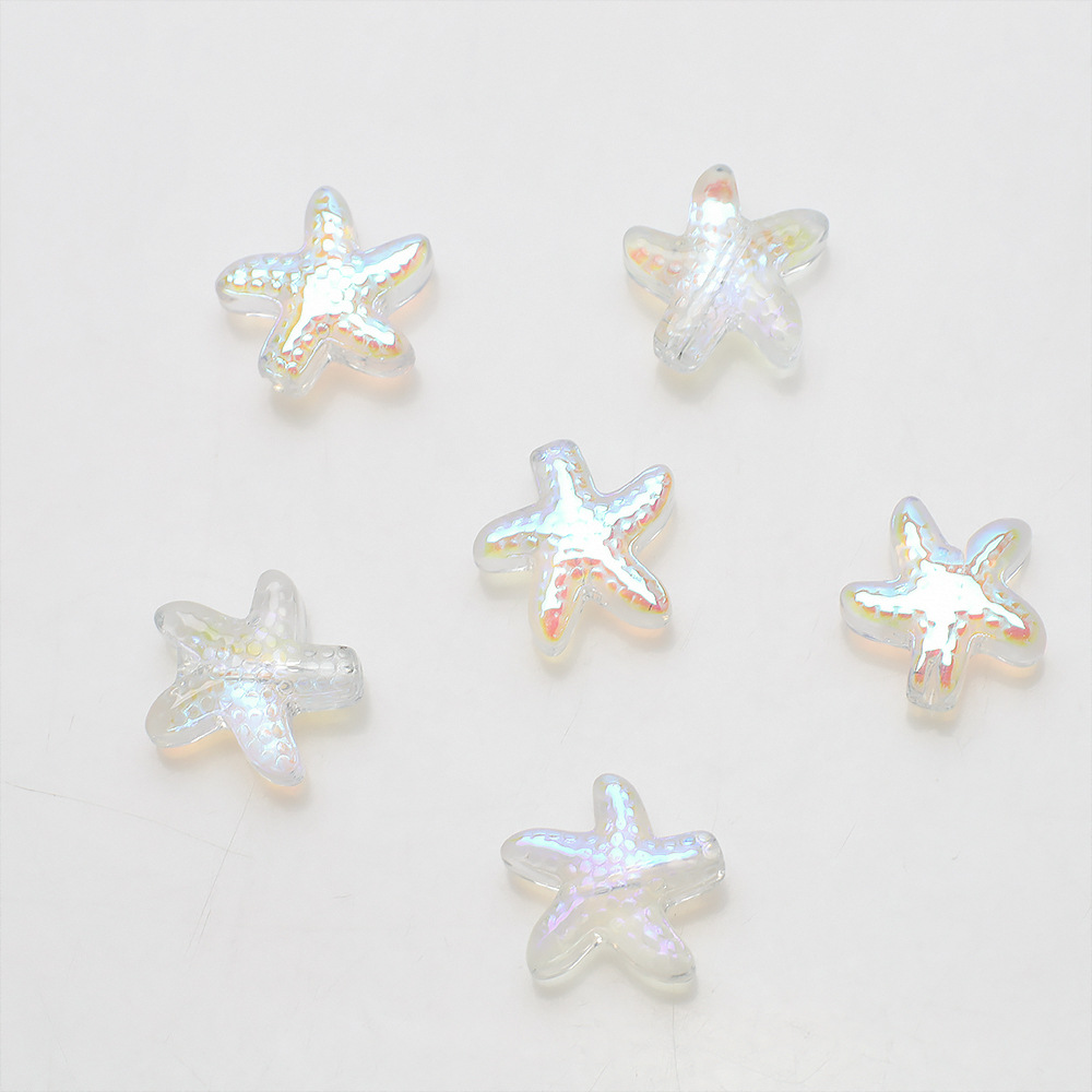 A Pack Of 30 13 * 14mm Hole 1~1.9mm Glass Glass Starfish Beads display picture 21