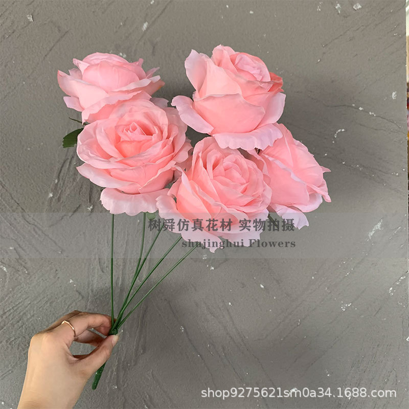 잎이 없는 장미 5송이 - 다크 핑크