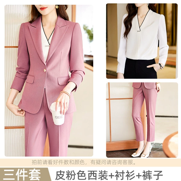 Fuchsia classic suit jacket, shirt, trousers