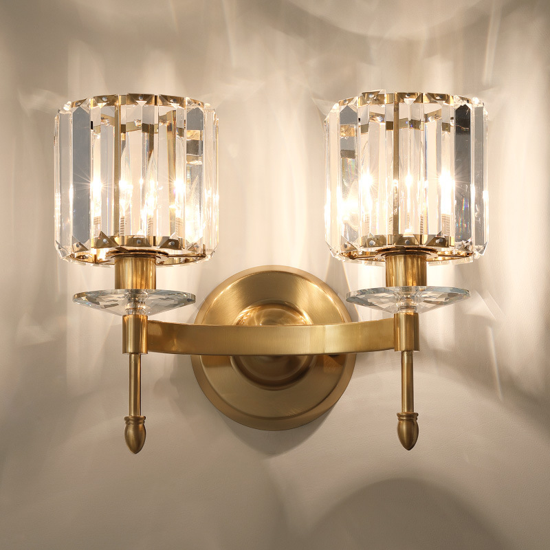 Cabecera de cama de cristal de pared de fondo fábrica moderna venta directa lámpara de pared directa sala de estar escaleras dormitorio fondo postmoderno americano