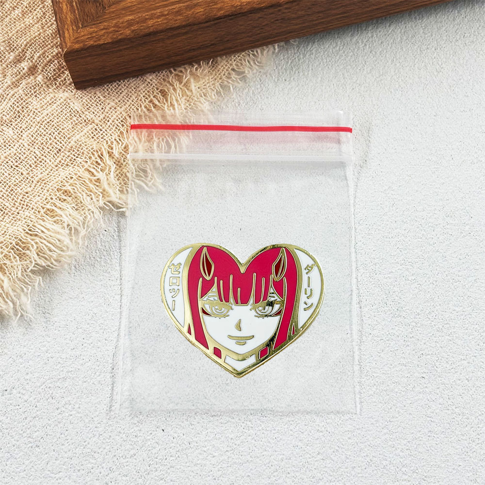 Anime Peripheral Enamel Metal Brooches, National Team 02 Heart Badges, Wholesale Pins for 2D Fans' Collection