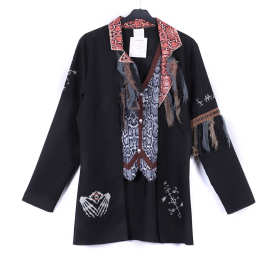 外贸新款万圣节儿童cos演出服骷髅西装花色翻领 节日恐怖氛围服装