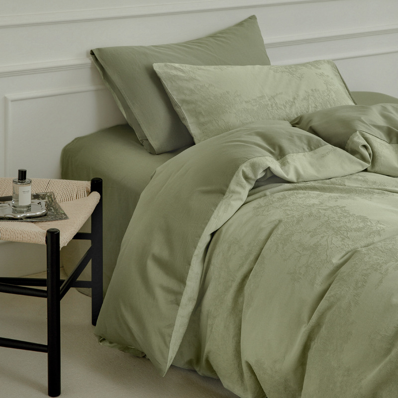 Cama de algodón de lana larga de Xinjiang de clase A de grado materno y infantil, cuatro piezas, 100% algodón único, 60 s, algodón teñido Jacquard, cubierta