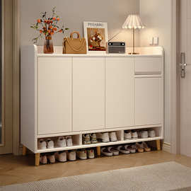 鞋柜家用门口入户门玄关收纳柜一体靠墙2025新款室内实木走廊鞋架