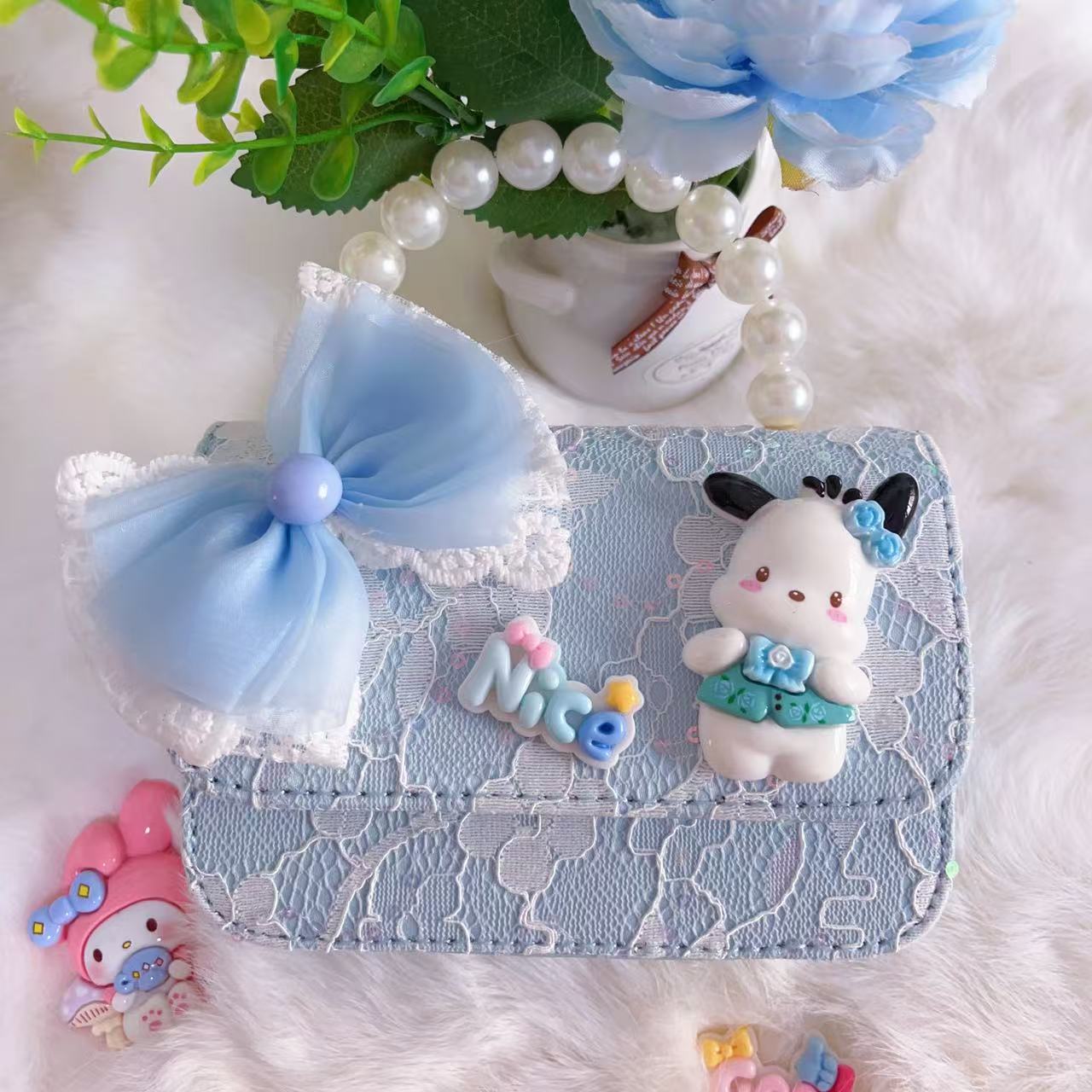 Bagos de hombro para niños primavera y verano frescos bolsos de perlas para niñas Aisha pequeña princesa bolsos de mochila de estilo extranjero