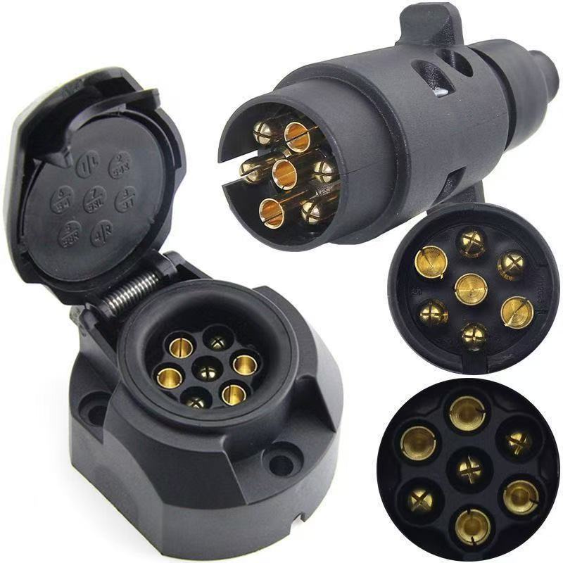 European-Style 7-Pin Socket Plug Small Trailer Rv Yacht Wiring Connector Direct from Manufacturer
