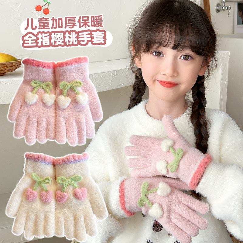 儿童手套秋冬新款防寒保暖男女童五指套小孩可爱卡通宝宝加绒全指|undefined