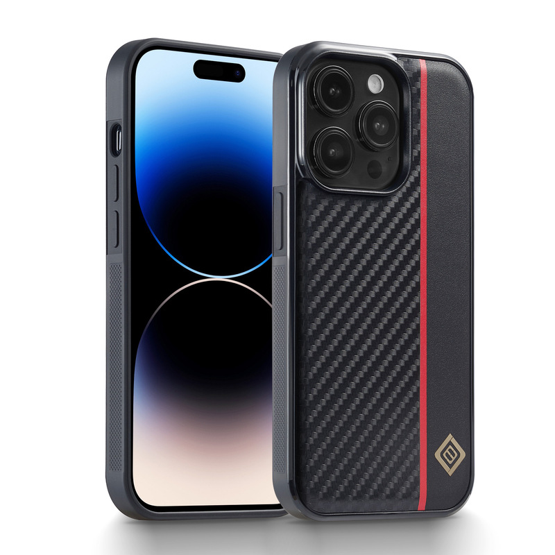 新型LC.IMEEKE対応iPhone15携帯ケースiPhone14炭素繊維ケースiPhone13ケース|undefined