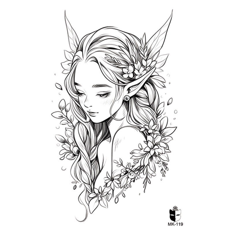 Animal blanco y negro desechable pegatinas de tatuaje belleza pegatinas de tatuaje moda estética patrón de personalidad dama pegatinas de tatuaje