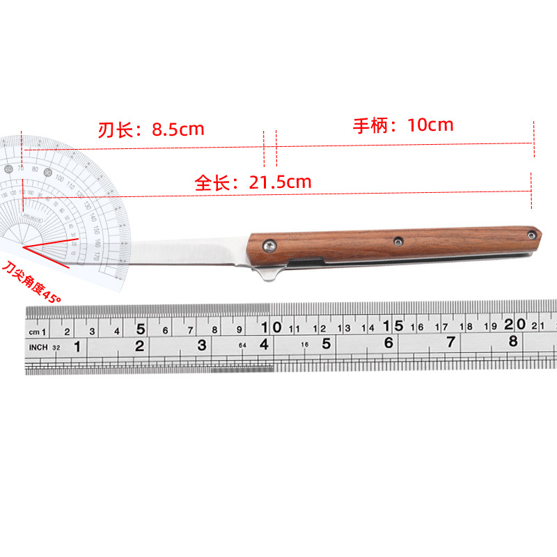 户外多功能刀折叠刀木柄刀随身便携口袋刀迷你小刀高硬度折刀批发