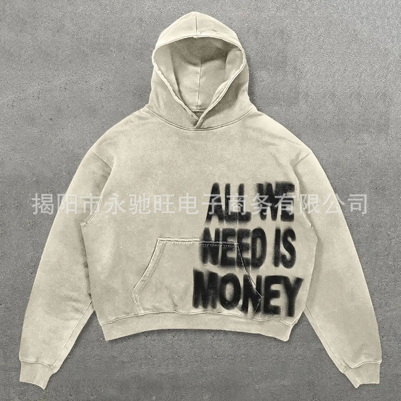 Y2K Couple American Street Alphabet Gothic Print Cross-border New Crazy Hoodie Top Hoodie Clothing Y2K Couple American Street Alphabet Gothic Print Cross-border New Crazy Hoodie Top Hoodie Clothing