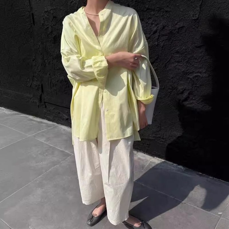 Goose Yellow Summer 2024 New Arrivals, Unique Style, Loose Fit Shirt, Sun Protection Shirt