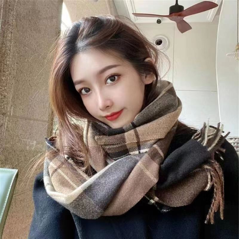 큰 격자 무늬 갈색