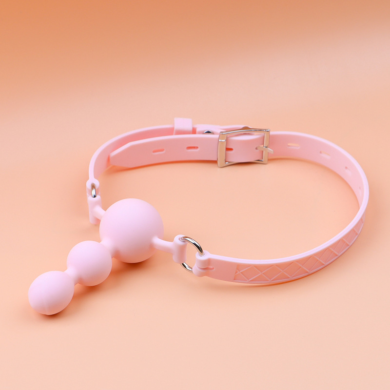 Silicone Ball Gag with Drainage Design, Adjustable Bondage Mouth Gag for SM Play — detail image 14