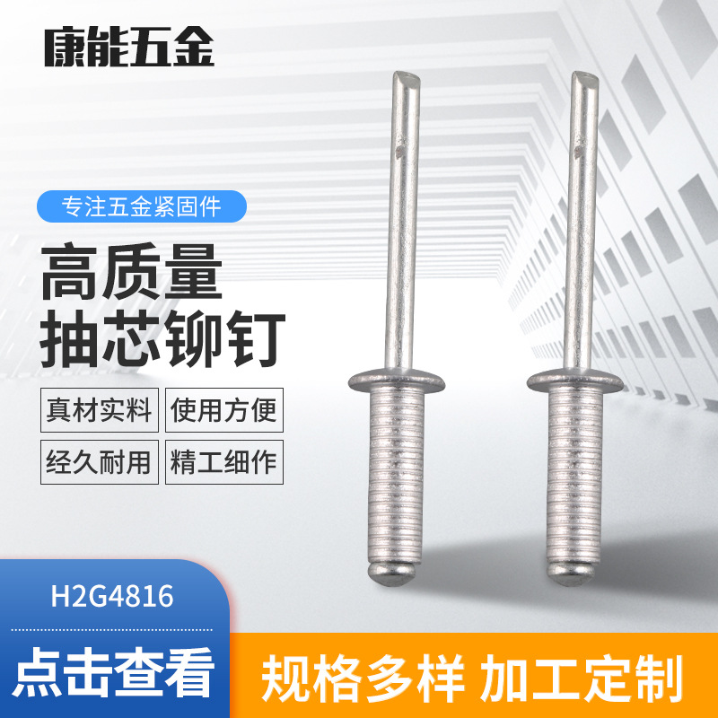 慈溪厂家批发 H2G4816  国标紧固件铝铁镀锌沟槽型抽芯铆钉