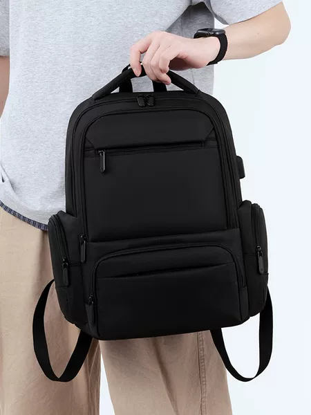 Fashionable and simple commuter business backpack, large-capacity multifunctional laptop bag, high-quality color-blocking backpack for college students