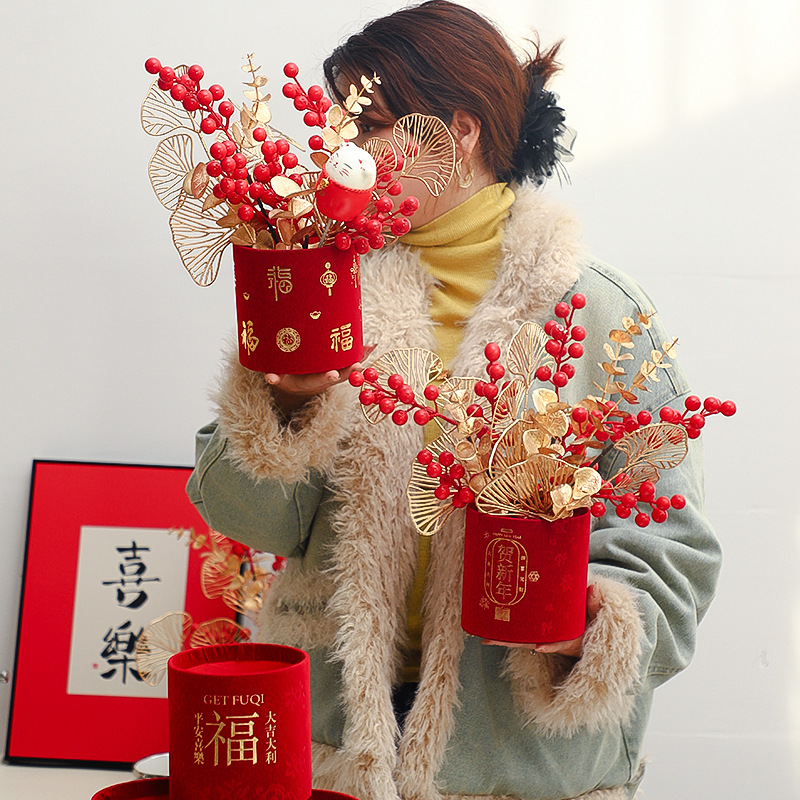 Siete colores cordier palma de flores de Año Nuevo cubre cubre cubre decoración floral roja flor de Año Nuevo cubre cubre