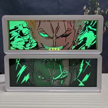 独立站爆款立体雕刻海贼王动漫索隆路飞卧室漫画纸雕灯遥控灯光画