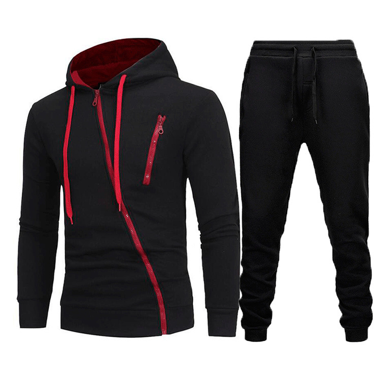 Cross-border hombre otoño y invierno nuevo hombre casual chaqueta deportiva al aire libre chaqueta encapuchada pantalones de manga larga moda