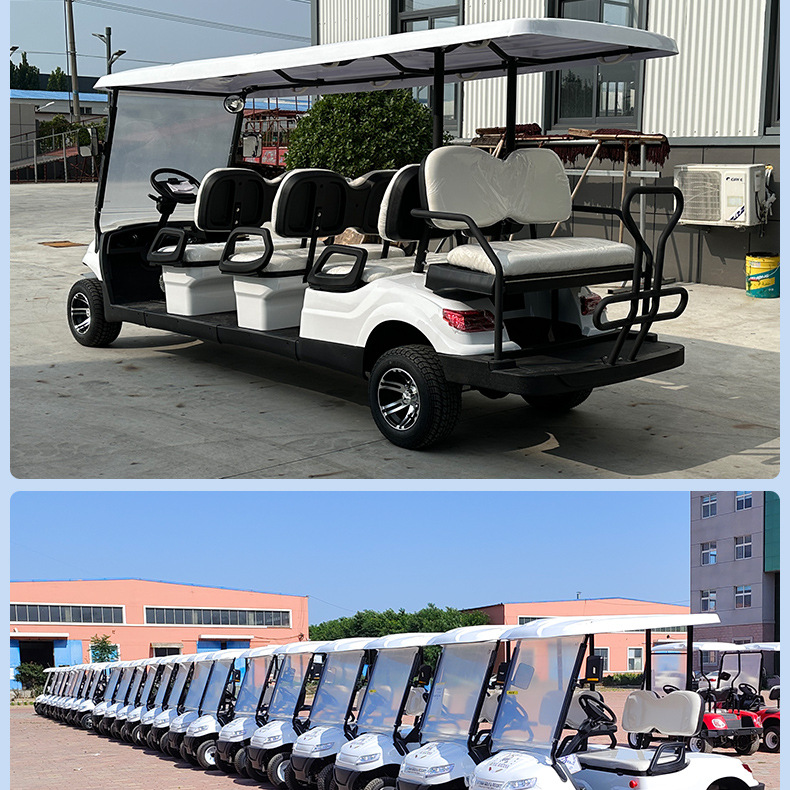 Xinda Road foreign trade exports electric golf carts modified for hotels and resorts, 2-seater golf carts with a basket