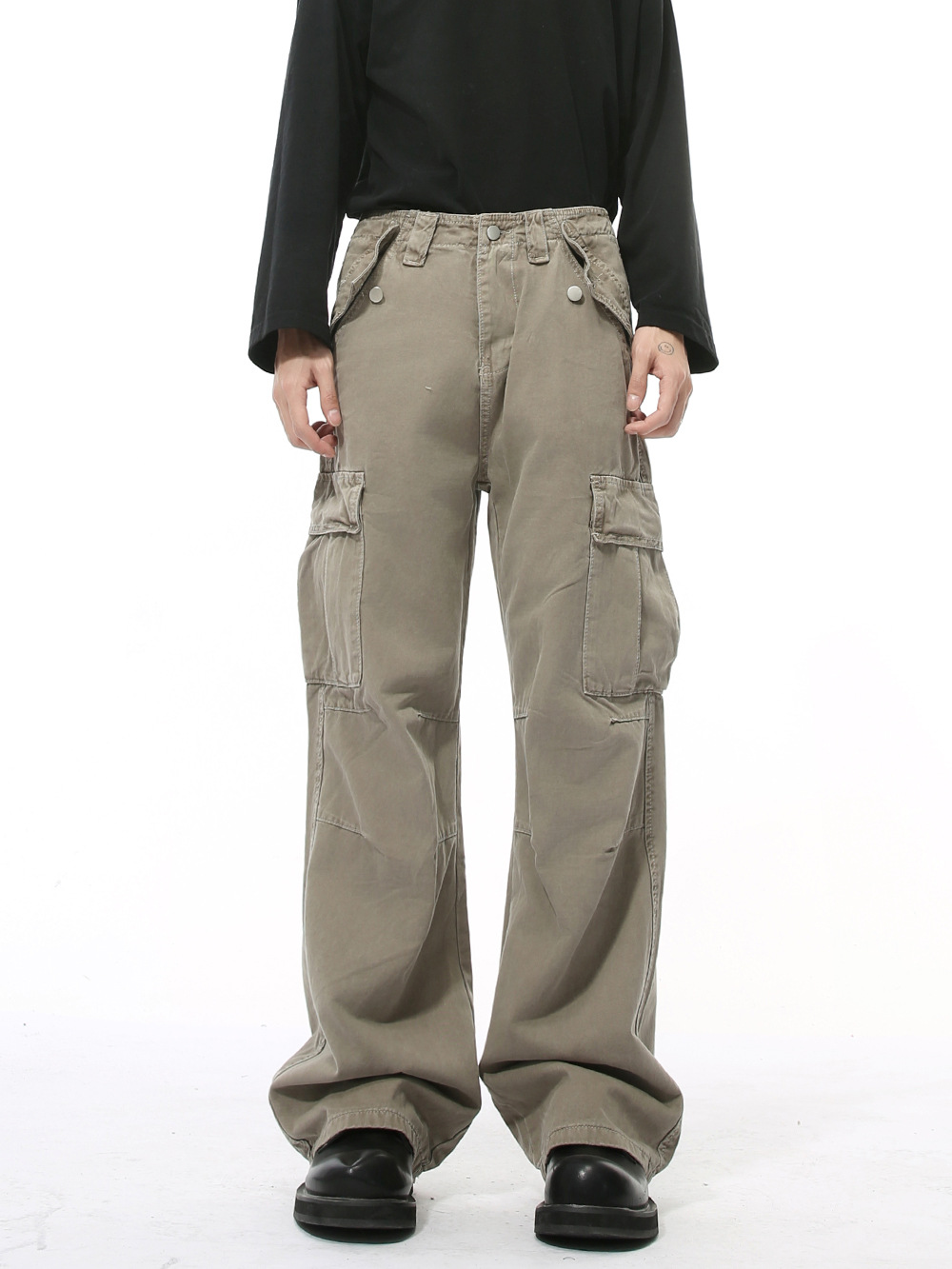 MTLCLOTHES para hombre | Nuevos productos de invierno American Heavy Industries Vaqueros de herramientas sueltos rectos retro de moda casual