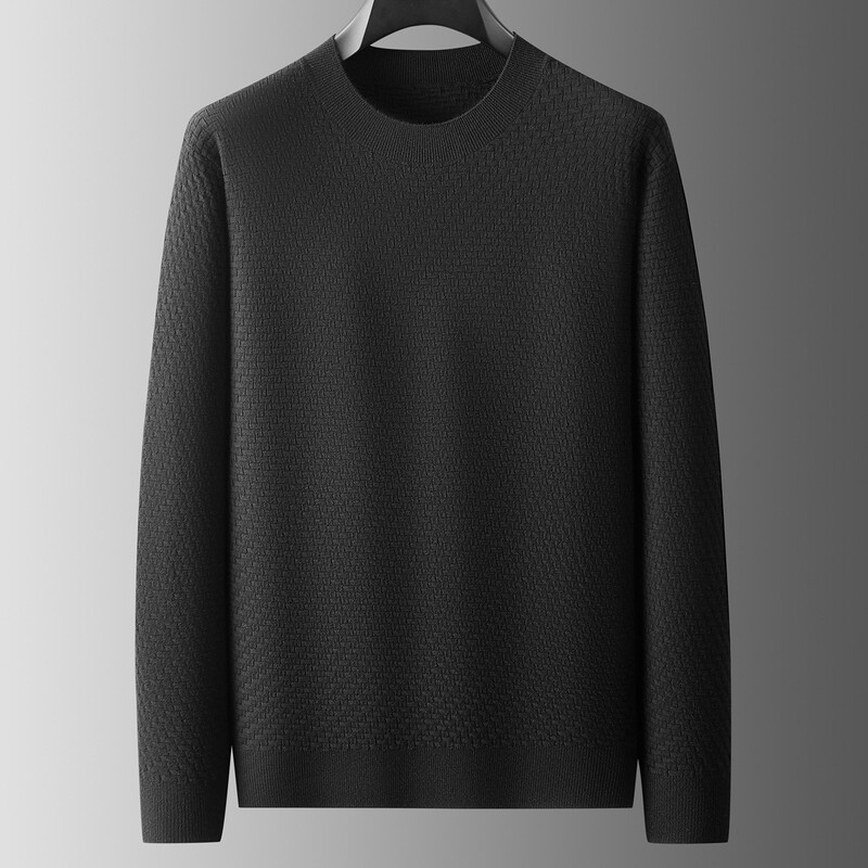 Fat Brother 2025 Autumn Wool Blended Long Sleeve Sweater Men's Large Size Round Neck Top Fat Man Fashion Casual Outerwear