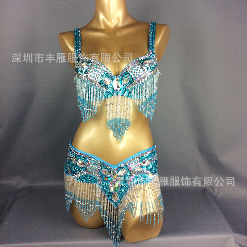 New Cross-Border Sequin Belly Dance Suit Shiny Sexy Stage Performance Clothing Festival Ball Party Dance Clothing