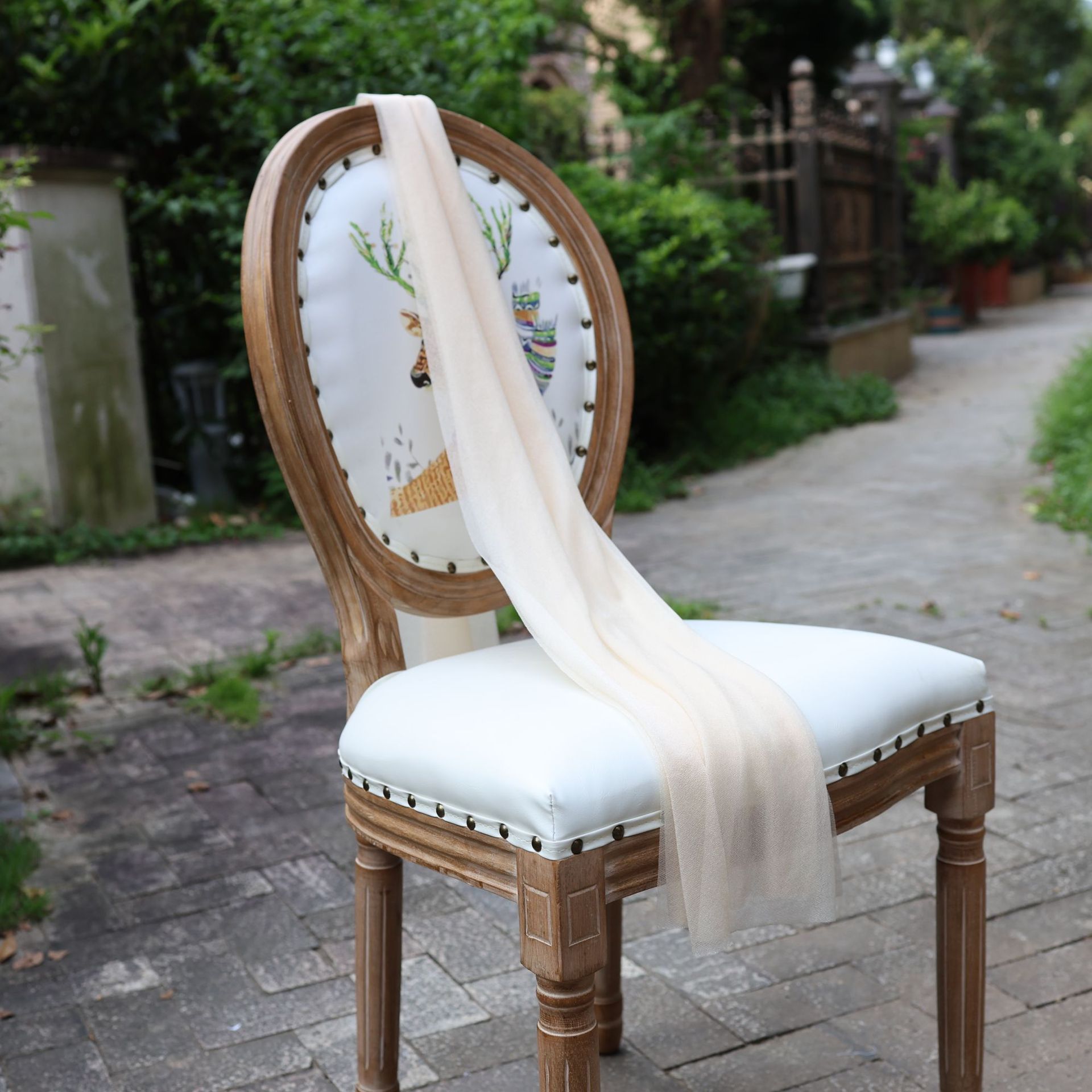 Cortina de belleza cortina arco de boda césped decoración al aire libre tabla bandera cortina cortina chiffon