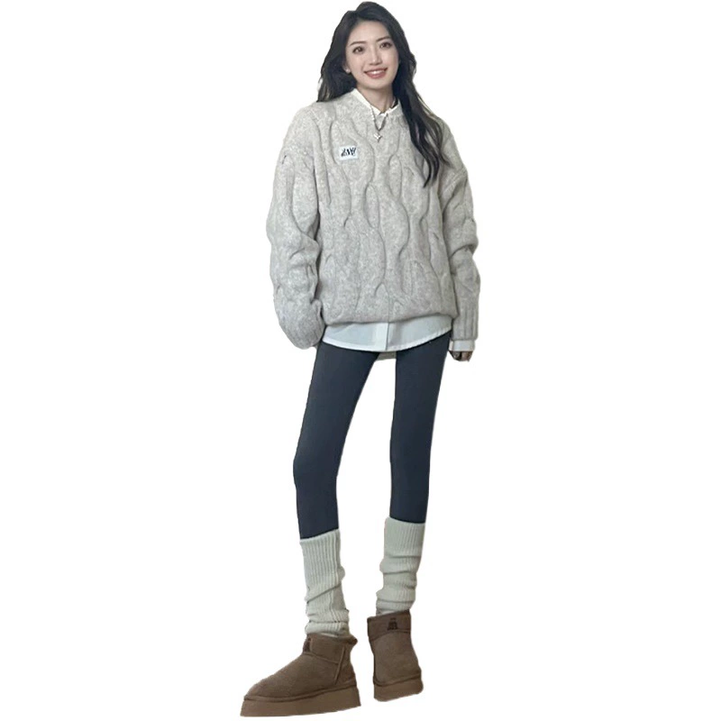 Флисовые леггинсы-шаровары для женщин, подходят для носки на улице осенью и зимой 2025 года, новые, с высокой талией, подтягивающие бедра, эластичные, больших размеров, для йоги.