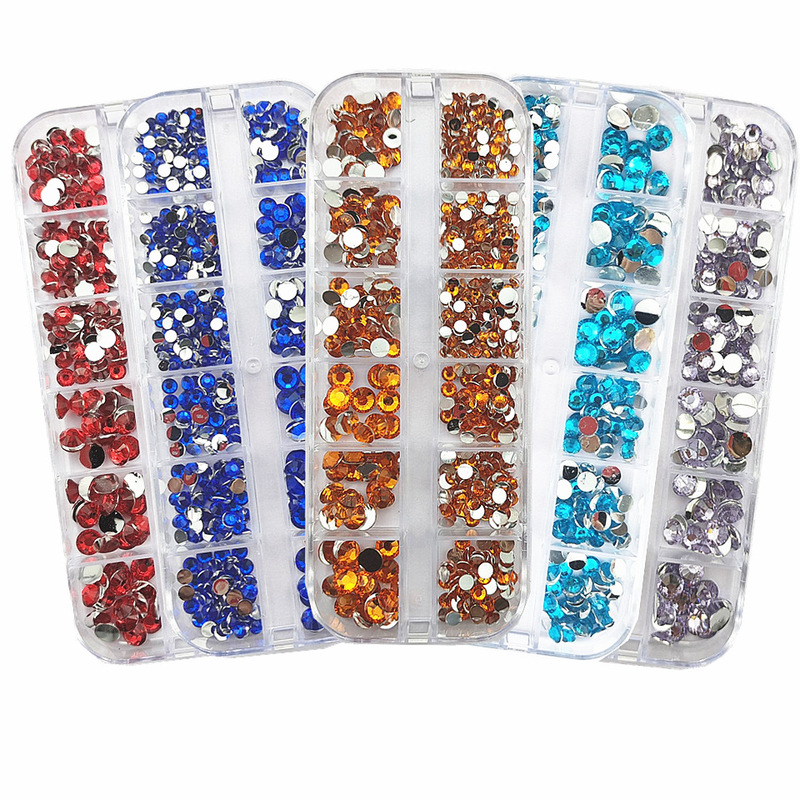 Cross-border DIY mobile phone case clothing accessories flat bottom colorful sequins AB silver diamond acrylic resin nail drill set