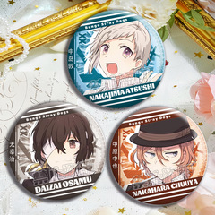 文豪野犬雙閃吧唧太宰治中島敦中原中也芥川鐳射徽章愛麗絲谷胸針