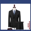 Black [single suit + trousers + vest + shirt]