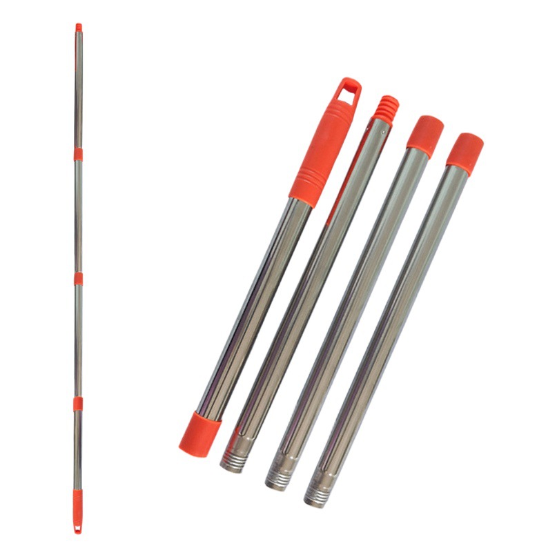 Escoba Polo tres fregona barra al por mayor fabricantes americano alemán hilo plástico accesorios universales varilla de acero inoxidable varilla