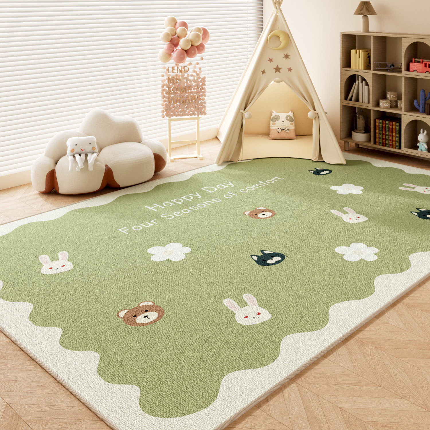 Cartoon cute soft durable carpet for living room for bed