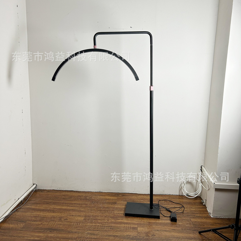 Cross-Border 28inch Touch Beauty Lamp for Tattoo and Embroidery, Nail Art, Eyebrow and Eyelash Extensions, Curved Led Eye-Protection U-Shaped Floor Light