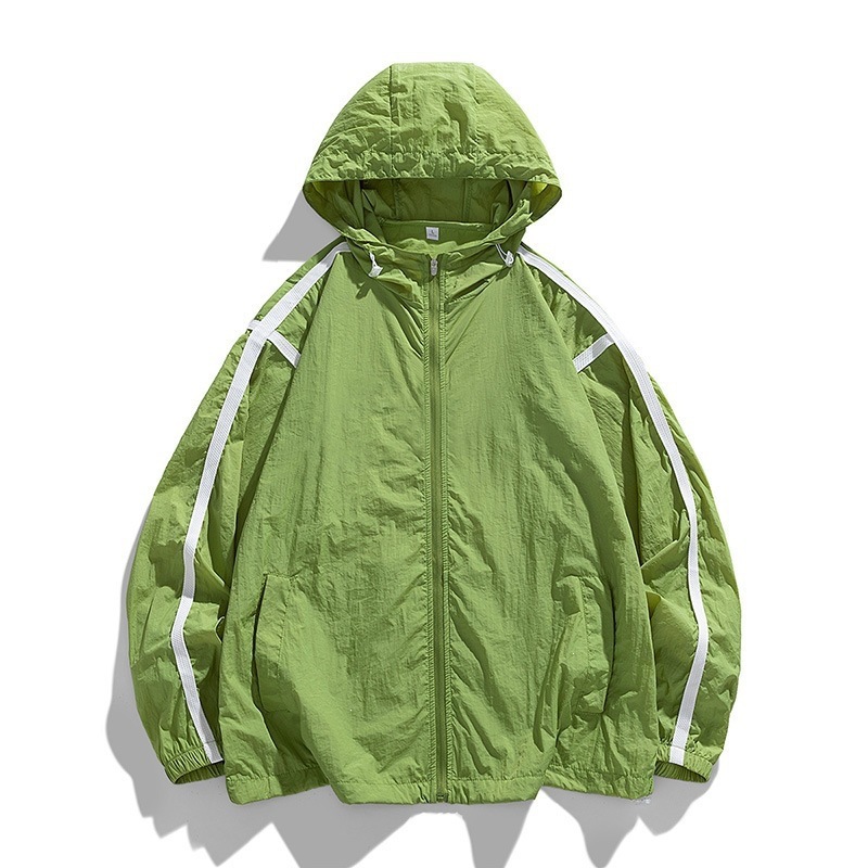 Ropa de protección solar para hombre verano ultra delgada piel de seda de hielo transpirable suelta de cuello vertical chaqueta de secado rápido abrigo de manga larga fresco