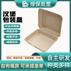 生分解性地色湿圧工芸ハンバーガー箱パルプケーキティラミス弁当箱出前ハンバーガー箱