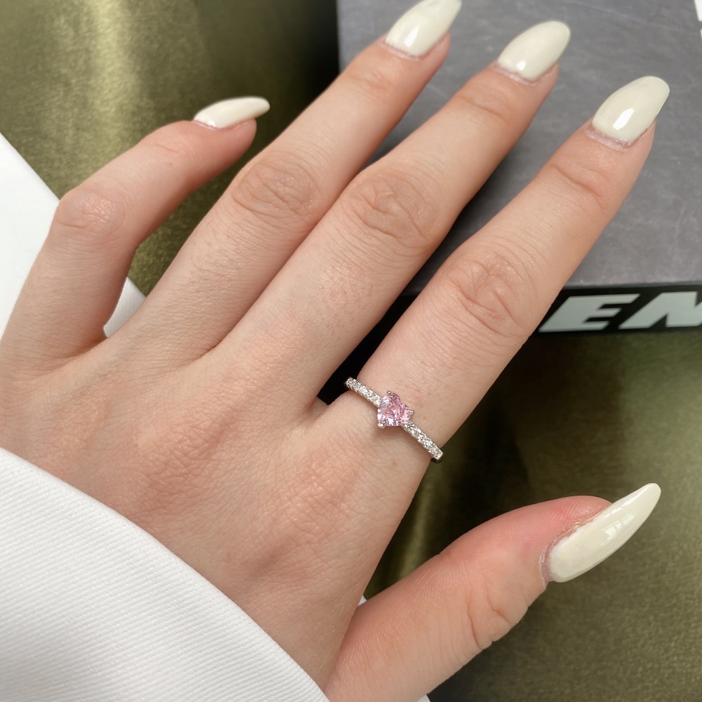 3g Weight Zircon Inlay Material Rings Classification 1 Piece Quantity Daily, Date Occasion 925 Sterling Silver Material Water Droplets, Heart Shape, Bow Knot Pattern Women's Gender Plating Design Elegant, Sweet Style 925 Sterling Silver Zircon Water Droplets Heart Shape Bow Knot Rings 925 Sterling Silver Rings 26