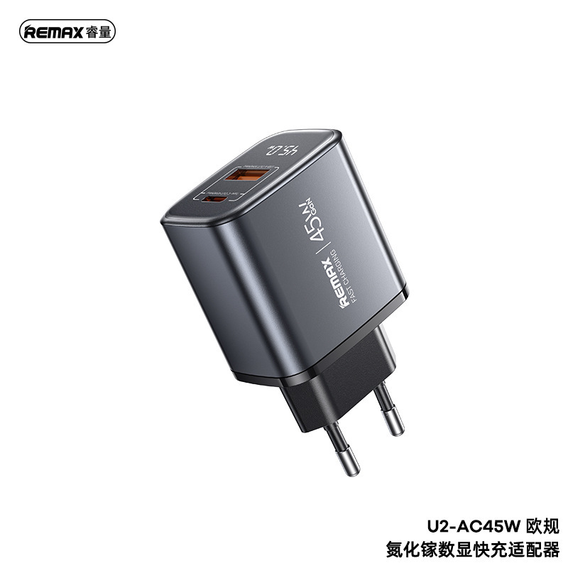 Remax 新しいデジタルディスプレイ携帯電話充電ヘッド 67 ワット超高速充電充電器マルチタイプ C ポート高速充電ヘッド|undefined