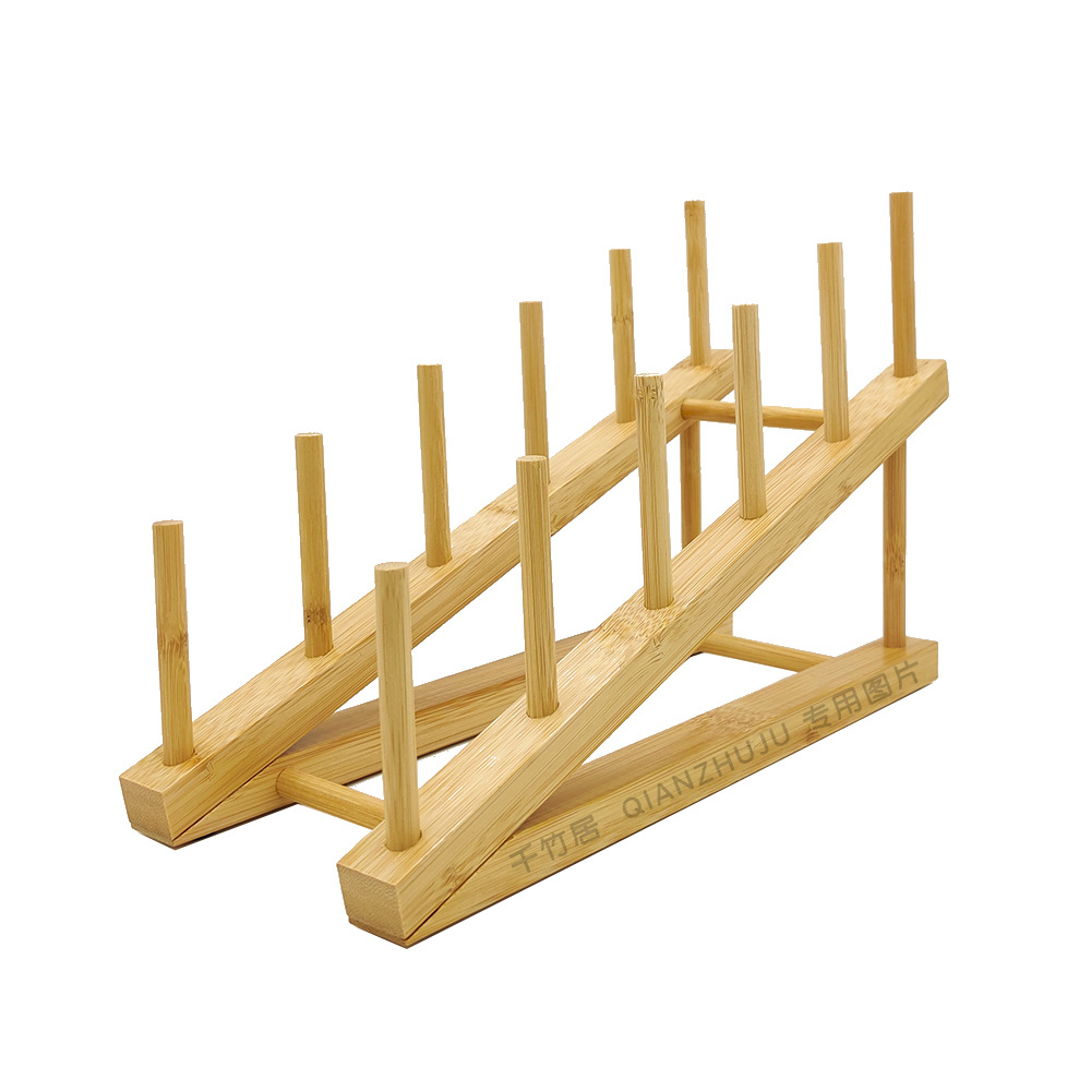 Estante de almacenamiento multifuncional para cocina doméstica de bambú y madera exhibición estante de almacenamiento de platos de comedor estante de drenaje de agua estante de tazas